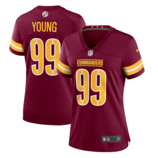 Women's Washington Commanders #99 Chase Young 2022 Burgundy Game Stitched Jersey(Run Small)
