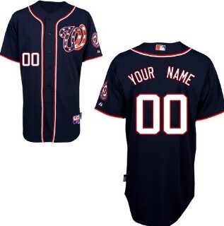 Women's Washington Nationals Customized Navy Blue Alternate MLB Cool Base Jersey
