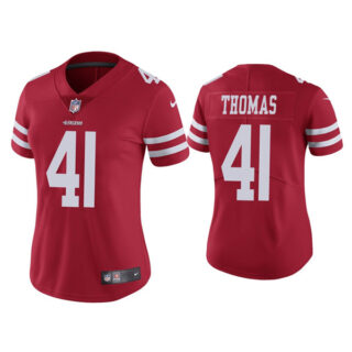 Women 49ers #41 Ambry Thomas Red Jersey