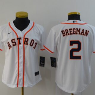 Women Astros 2 Alex Bregman White Women 2020 Nike Cool Base Jersey