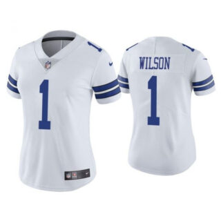 Women Dallas Cowboys #1 Cedrick Wilson White Jersey