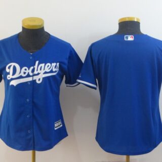 Women Dodgers Blank Royal Women Cool Base Jersey