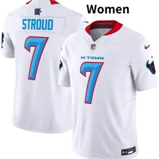Women Houston Texans Active Player Custom White 2024 F.U.S.E. Limited Stitched Jersey