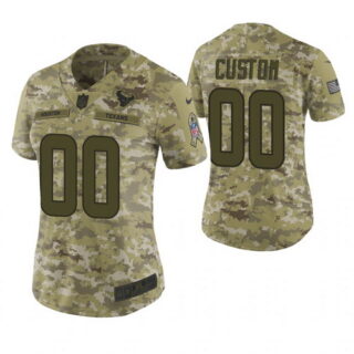 Women Houston Texans Custom Camo 2018 Salute To Service Limited Jersey