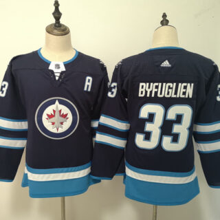 Women Jets 33 Dustin Byfuglien Navy Women Adidas Jersey
