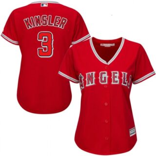 Women Los Angeles Angels #3 Ian Kinsler Red Jersey