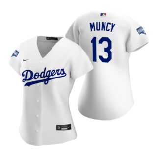 Women Los Angeles Dodgers #13 Max Muncy White 2020 World Series Champions Replica Jersey