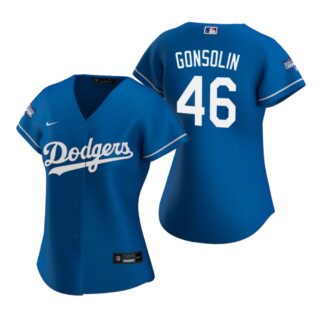 Women Los Angeles Dodgers #46 Tony Gonsolin Royal 2020 World Series Champions Replica Jersey