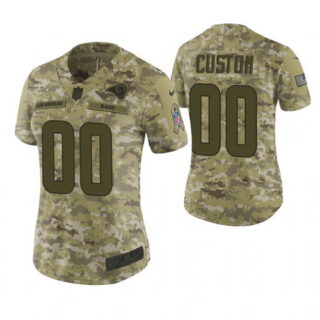 Women Los Angeles Rams Custom Camo 2018 Salute To Service Limited Jersey