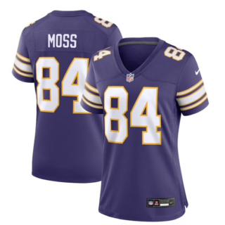 Women Minnesota Vikings #84 Randy Moss Purple Vapor Untouchable Limited Stitched Jersey