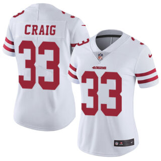 Women NFL 49ers #33 Roger Craig White Vapor Untouchable Limited Jersey