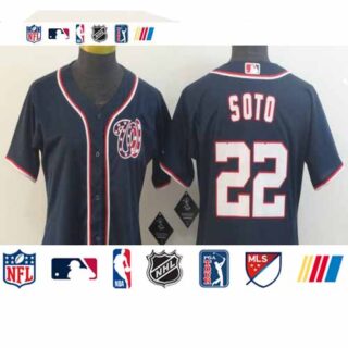 Women Nationals 22 Juan Soto Black Women Cool Base Jersey