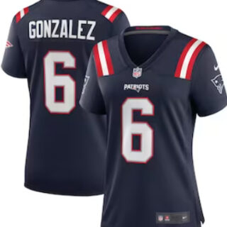 Women New England Patriots #6 Christian Gonzalez Navy Vapor Limited Jersey