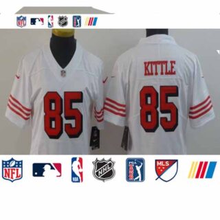 Women Nike 49ers 85 George Kittle White Women Color Rush Vapor Untouchable Limited Jersey