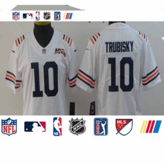 Women Nike Bears 10 Mitchell Trubisky White Women 2019 100th Season Alternate Classic Vapor Untouchable Limited Jersey