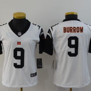 Women Nike Bengals 9 Joe Burrow Black Women 2020 NFL Draft First Round Pick Color Rush Limited Jersey