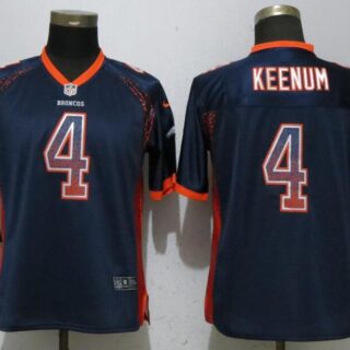 Women Nike Broncos 4 Case Keenum Navy Women Drift Fashion Jersey
