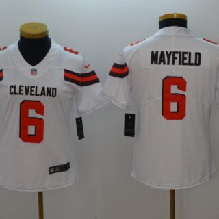 Women Nike Browns 6 Baker Mayfield White Women New Vapor Untouchable Player Limited Jersey