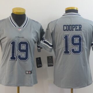 Women Nike Cowboys 19 Amari Cooper Gray Women Inverted Legend Limited Jersey