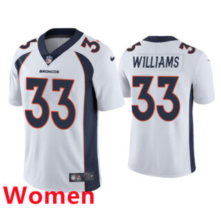 Women Nike Denver Broncos #33 Javonte Williams White Jersey