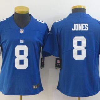 Women Nike Giants 8 Daniel Jones Royal Women Vapor Untouchable Limited Jersey