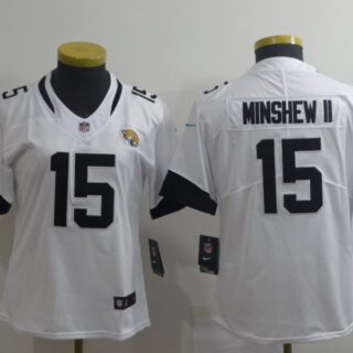 Women Nike Jaguars 15 Gardner Minshew II White Women Vapor Untouchable Limited Jersey