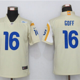 Women Nike Rams 16 Jared Goff Bone 2020 New Vapor Untouchable Limited Jersey
