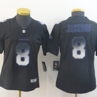 Women Nike Ravens 8 Lamar Jackson Smoke Women Vapor Untouchable Limited Jersey