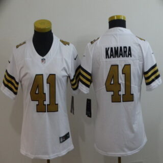Women Nike Saints 41 Alvin Kamara White Women Color Rush Limited Jersey