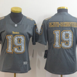 Women Nike Steelers 19 JuJu Smith-Schuster Gray Camo Women Vapor Untouchable Limited Jersey