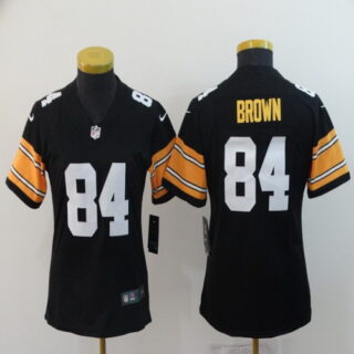 Women Nike Steelers 84 Antonio Brown Black Women Alternate Vapor Untouchable Limited Jersey