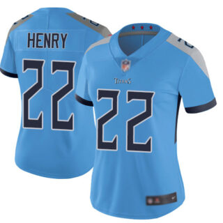 Women Nike Titans 22 Derrick Henry Blue Women New Vapor Untouchable Player Limited Jersey