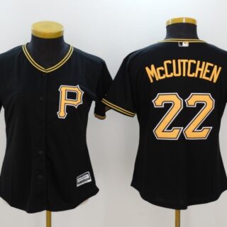 Women Pirates 22 Andrew Mccutchen Black Cooperstown Collection Mesh Batting Practice Jersey