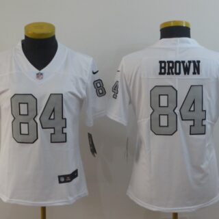 Women Raiders 84 Antonio Brown White Women Color Rush Limited Jersey