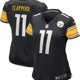 Women Steelers #11 Chase Claypool Black Jersey