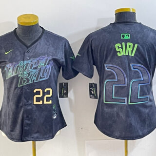 Women Tampa Bay Rays #22 Jose Siri Charcoal 2024 City Connect Limited Stitched Baseball Jerseys