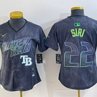 Women Tampa Bay Rays #22 Jose Siri Charcoal 2024 City Connect Limited Stitched Baseball Jersey