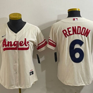 Women's Los Angeles Angels #6 Anthony Rendon Cream City Connect Stitched Jersey
