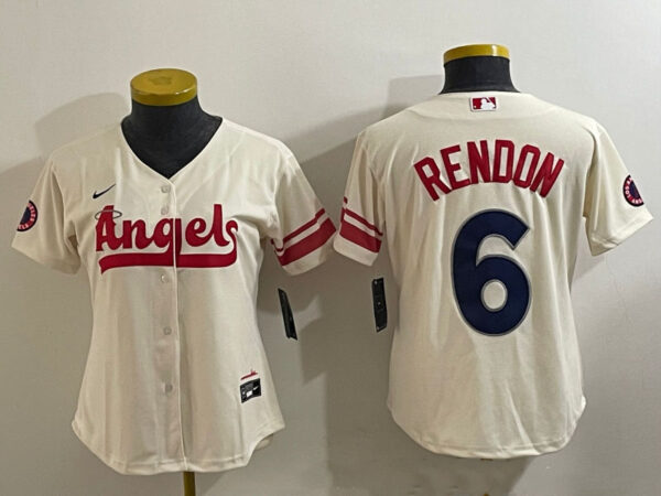 Women's Los Angeles Angels #6 Anthony Rendon Cream City Connect Stitched Jersey