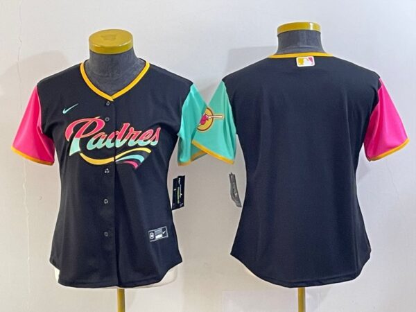 Women's San Diego Padres Blank Black City Connect Stitched Baseball Jersey