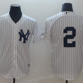 Yankees 2 Derek Jeter White Cool Base Jersey