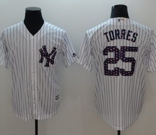 Yankees 25 Gleyber Torres White 2018 Stars & Stripes Cool Base Jersey