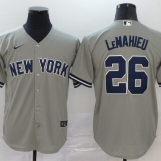 Yankees 26 DJ LeMahieu Gray 2020 Nike Cool Base Jersey