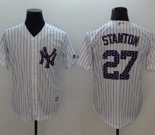 Yankees 27 Giancarlo Stanton White 2018 Stars & Stripes Cool Base Jersey