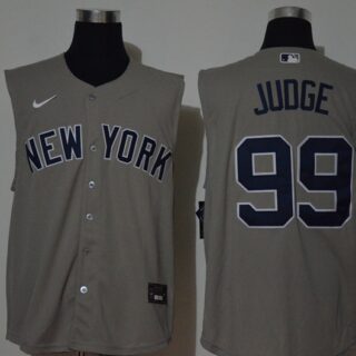 Yankees 99 Aaron Judge Gray Nike Cool Base Sleeveless Jersey