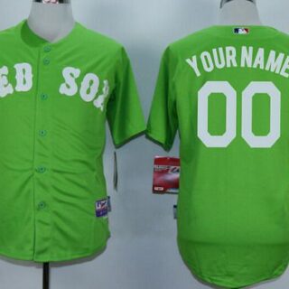 Youth's Boston Red Sox Customized Green MLB Cool Base Jersey