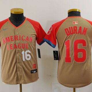Youth American League #16 Jarren Duran Cream 2024 All-Star Limited Stitched Jerseys