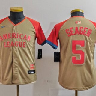 Youth American League #5 Corey Seager Cream 2024 All-Star Limited Stitched Jerseys