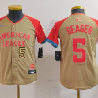 Youth American League #5 Corey Seager Cream 2024 All-Star Limited Stitched Jerseys