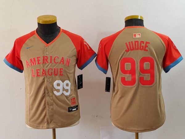 Youth American League #99 Aaron Judge Cream 2024 All-Star Limited Stitched Jerseys